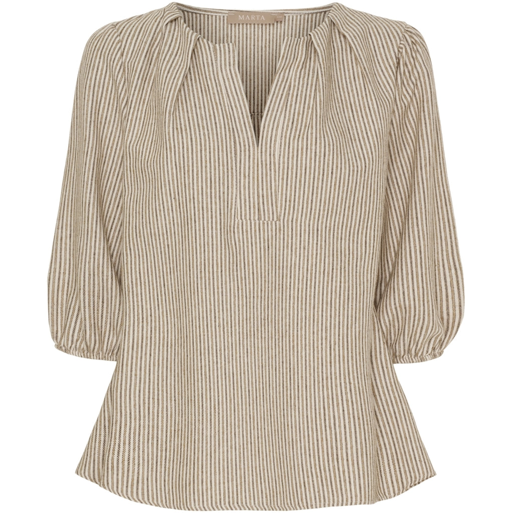 MARTA DU CHATEAU Marta du Chateau dam blus MdcSybil 7516 Shirt BrownVar4
