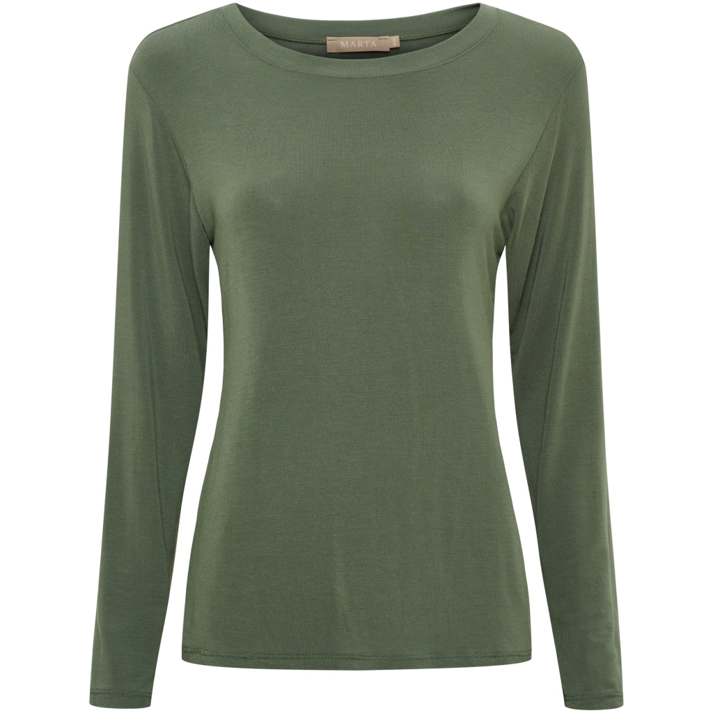 MARTA DU CHATEAU Marta du Chateau dam blus topp MdcElissa solid 7914 Top Military