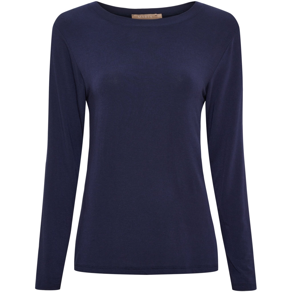 MARTA DU CHATEAU Marta du Chateau dam blus topp MdcElissa solid 7914 Top Navy