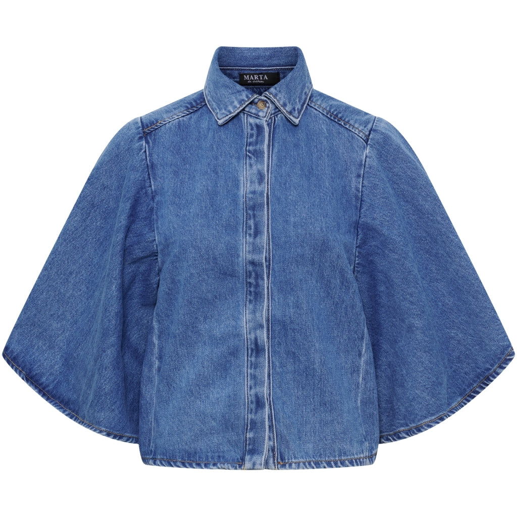 MARTA DU CHATEAU Marta du Chateau dam jacka MdcMarika MDC237-V9081B Shirt Blue Denim