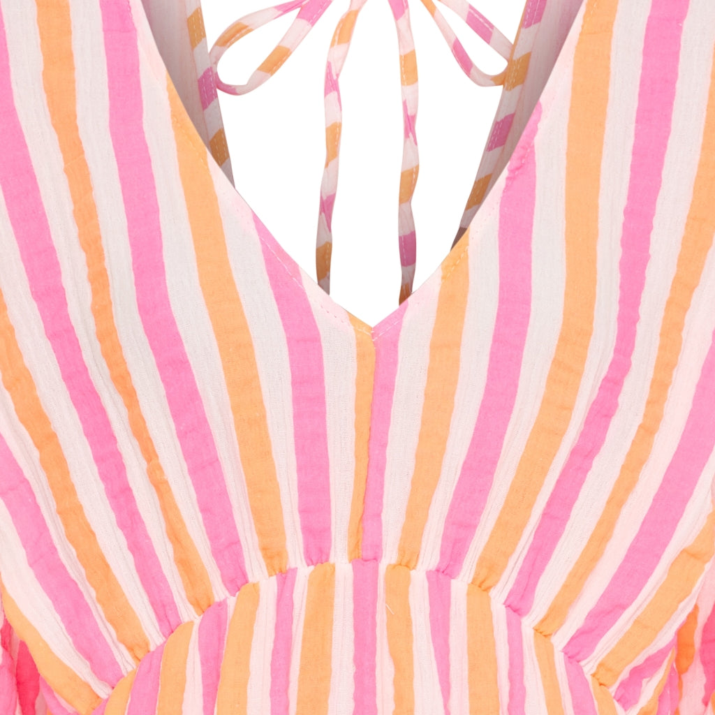 MARTA DU CHATEAU Marta du Chateau dam klänning MdcAndrea 7315 Dress Stripe Fuxia/Orange