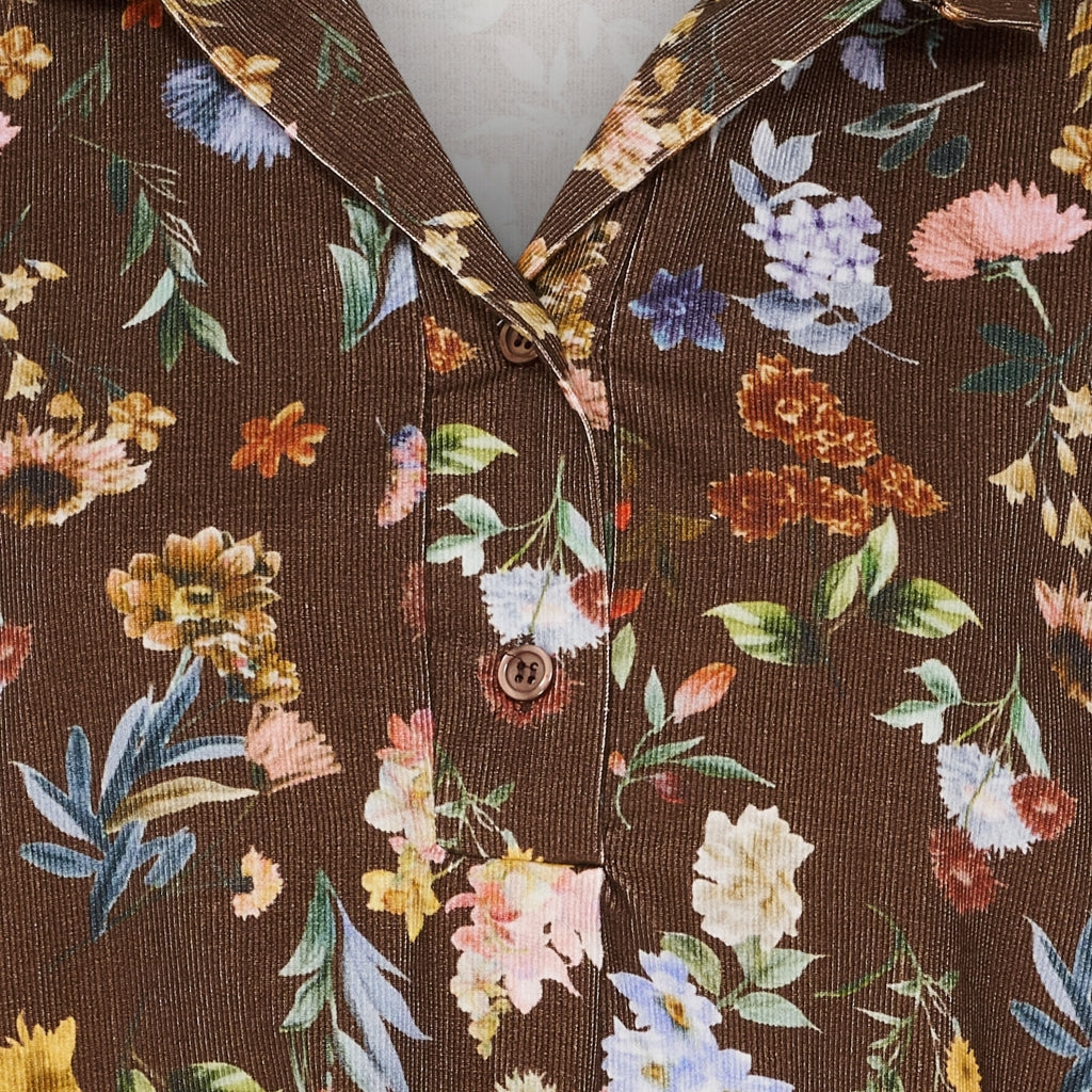 MARTA DU CHATEAU Marta du Chateau dam klänning MdcWildrose 259351V Dress Brown Print