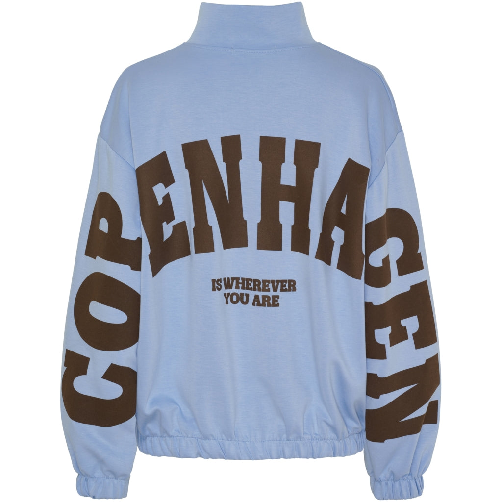 MARTA DU CHATEAU Marta du Chateau dam kofta MdcNete 22669 Cardigan Sky Blue/Brown