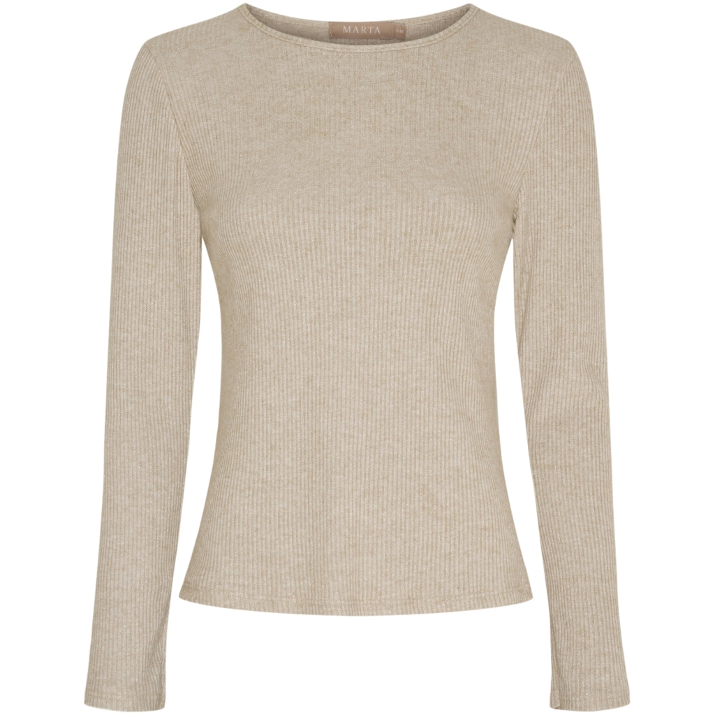 MARTA DU CHATEAU Marta du Chateau dam långärmad T-shirt 38915M LS Tee Beige