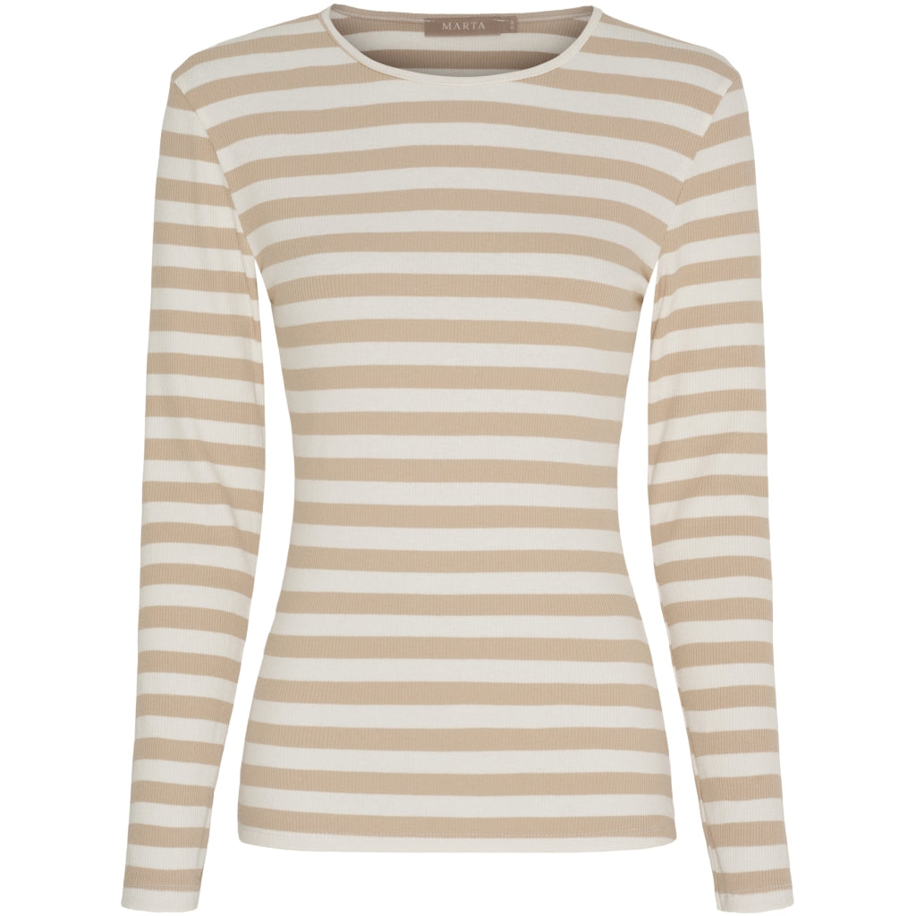 MARTA DU CHATEAU Marta du Chateau dam långärmad T-shirt MdcBegonia 7702 LS Tee Beige