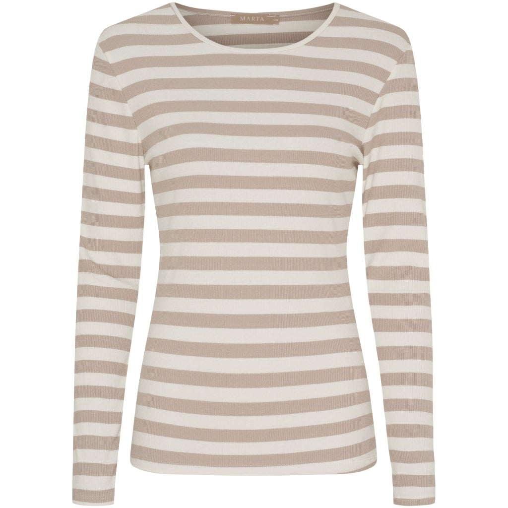 MARTA DU CHATEAU Marta du Chateau dam långärmad T-shirt MdcBegonia 7702 LS Tee Beige Melange