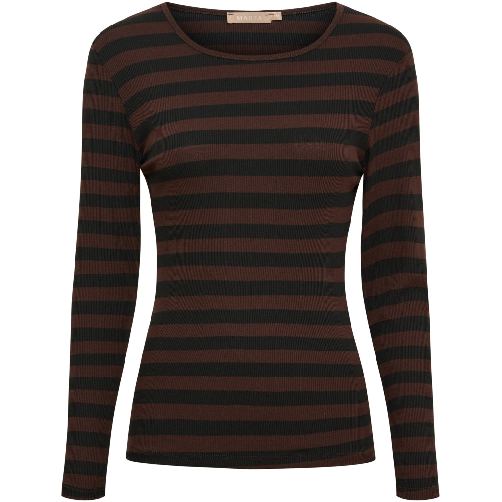 MARTA DU CHATEAU Marta du Chateau dam långärmad T-shirt MdcBegonia 7702 LS Tee Black/Moro