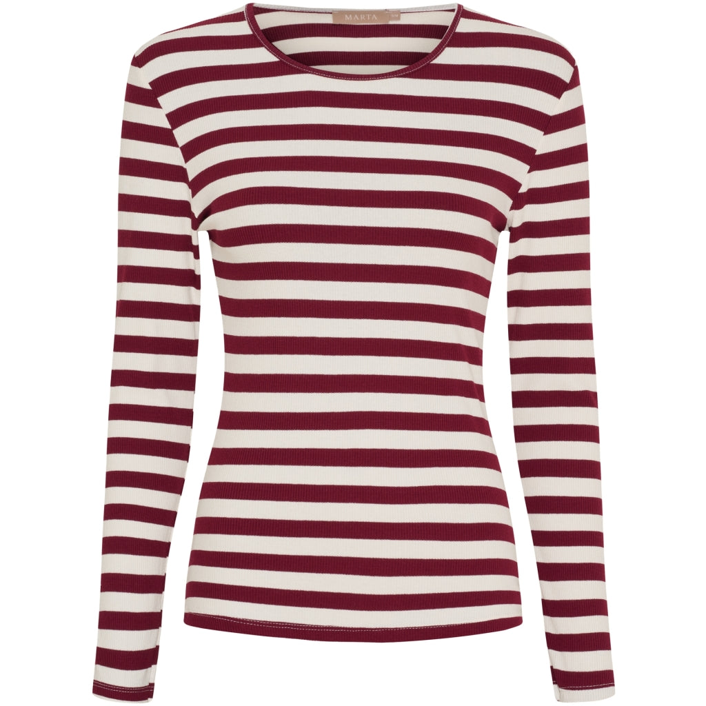 MARTA DU CHATEAU Marta du Chateau dam långärmad T-shirt MdcBegonia 7702 LS Tee Bordeaux