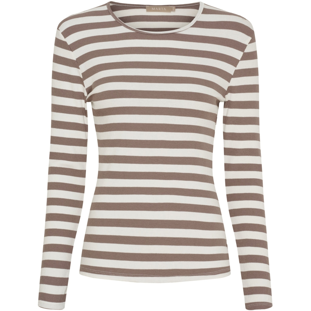 MARTA DU CHATEAU Marta du Chateau dam långärmad T-shirt MdcBegonia 7702 LS Tee Tortora