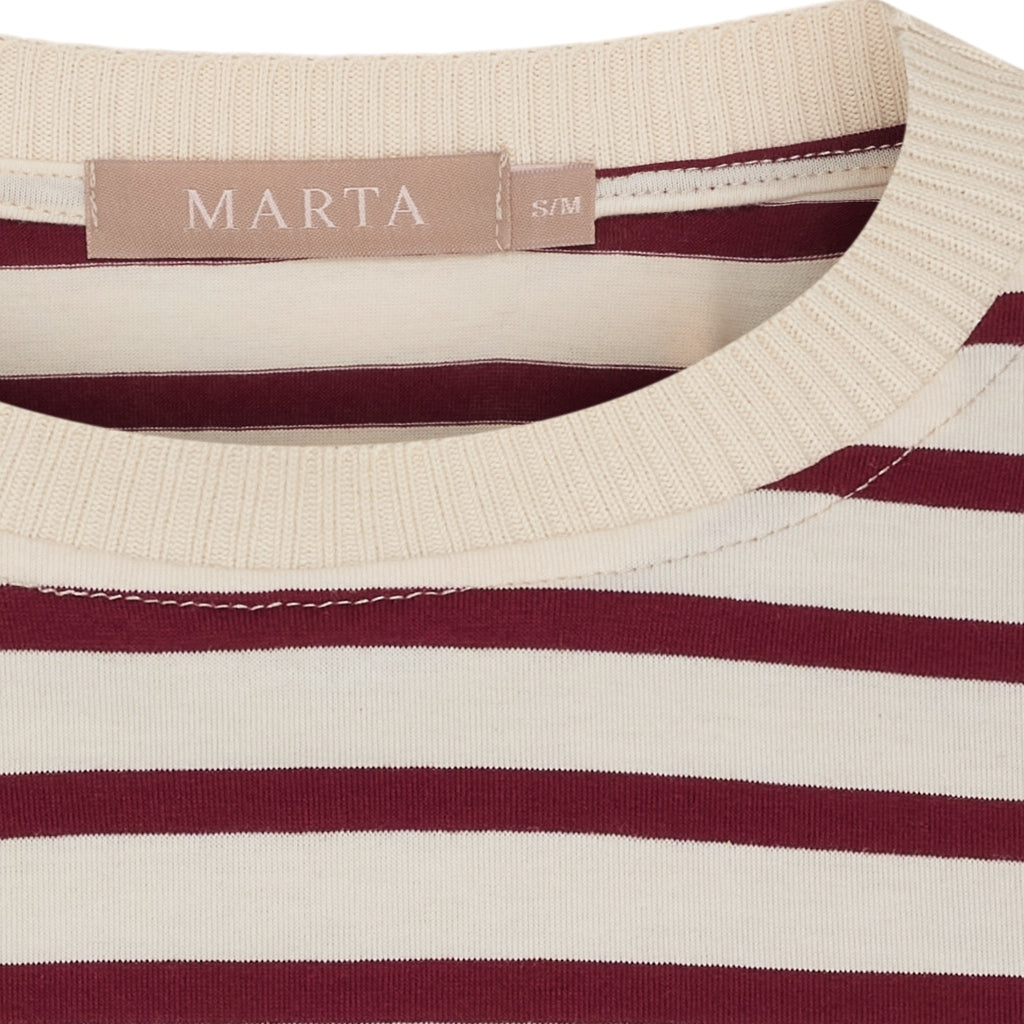 MARTA DU CHATEAU Marta du Chateau dam långärmad T-shirt MdcKara 58709 LS Tee Bordeaux