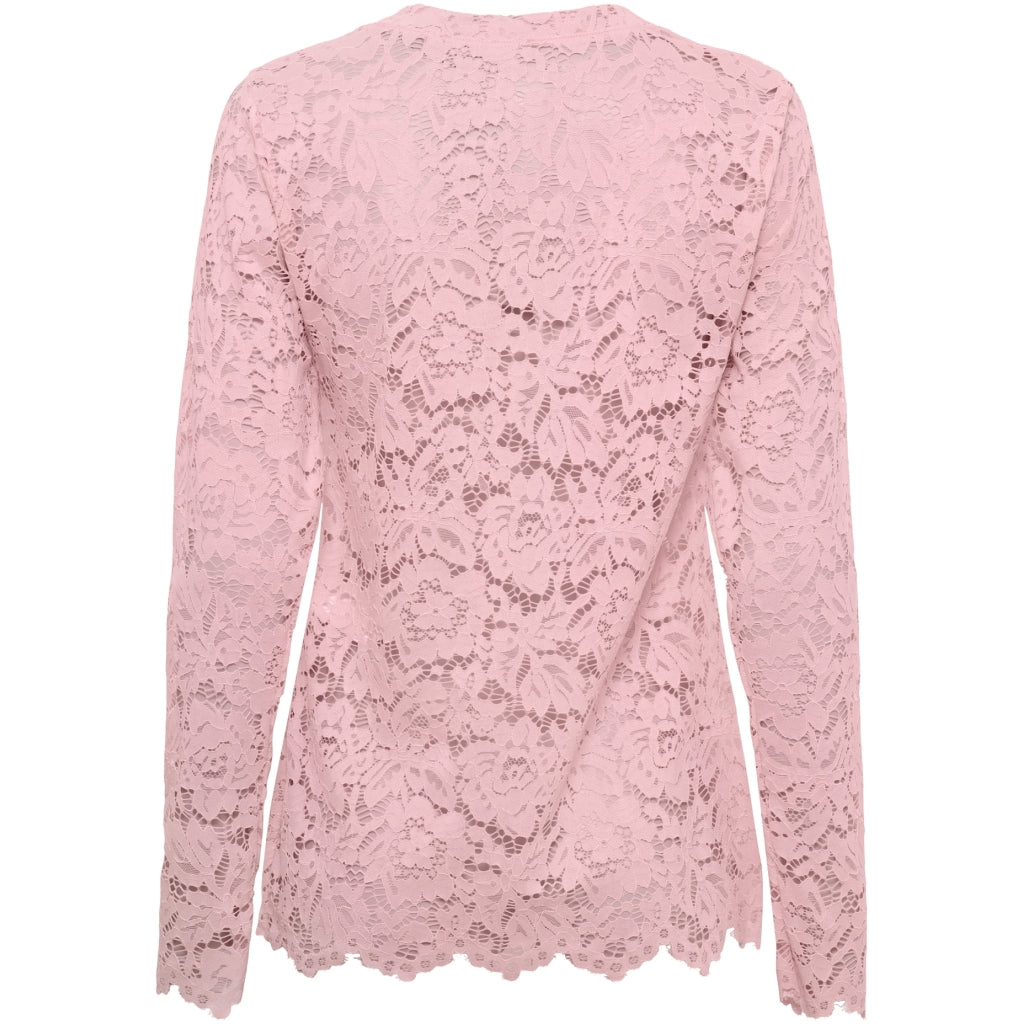 MARTA DU CHATEAU Marta du Chateau dam långärmad spets-t-shirt MdcMilley 7707 LS Tee Baby Pink