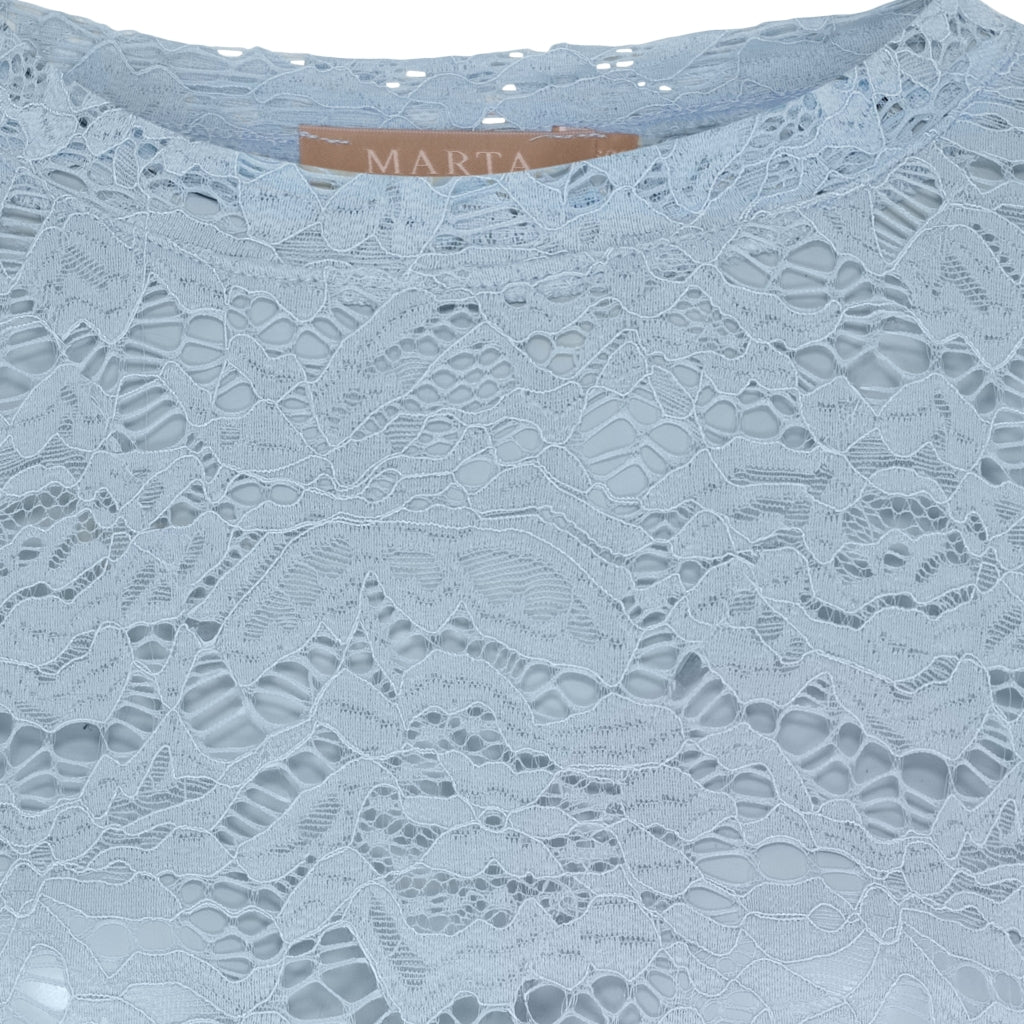 MARTA DU CHATEAU Marta du Chateau dam långärmad spets-t-shirt MdcMilley 7707 LS Tee Light blue