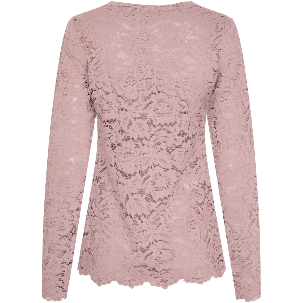 MARTA DU CHATEAU Marta du Chateau dam långärmad spets-t-shirt MdcMilley 7707 LS Tee Rose