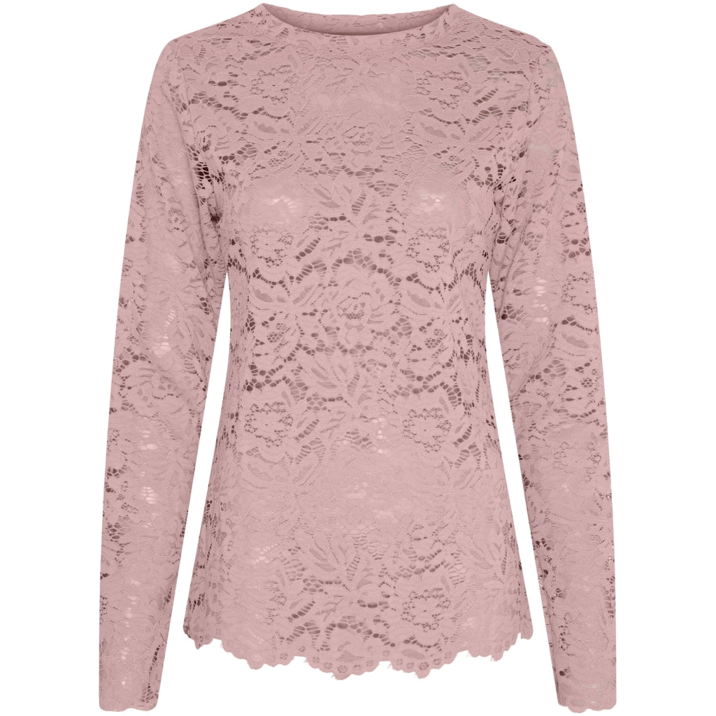 MARTA DU CHATEAU Marta du Chateau dam långärmad spets-t-shirt MdcMilley 7707 LS Tee Rose