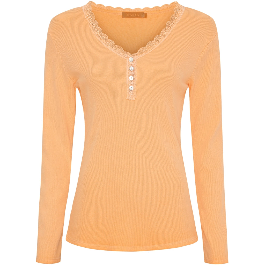 MARTA DU CHATEAU Marta du Chateau dam långärmad t-shirt MdcCalista 2500 LS Tee Arancio