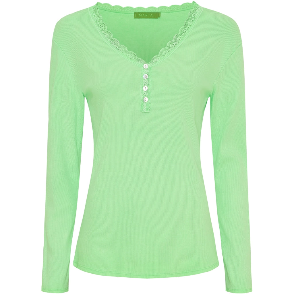 MARTA DU CHATEAU Marta du Chateau dam långärmad t-shirt MdcCalista 2500 LS Tee Green Neo