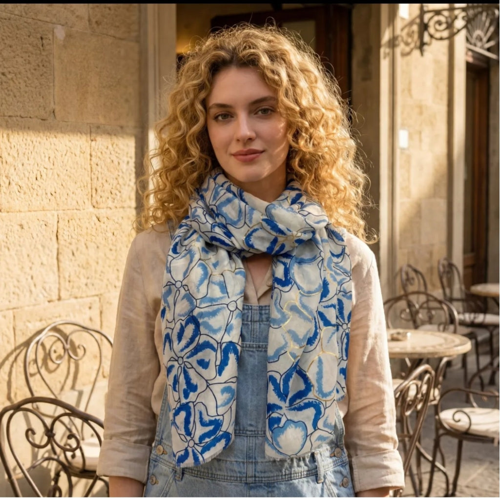 MARTA DU CHATEAU Marta du Chateau dam scarf MdcKaysa FA3841 Scarf Blue