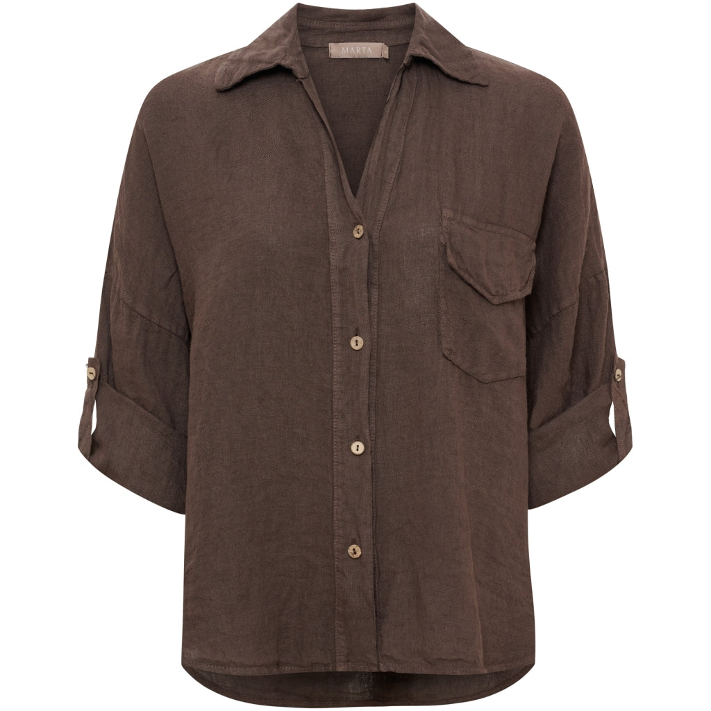 MARTA DU CHATEAU Marta du Chateau dam skjorta MdcDaira 266152 Shirt Mocha93913