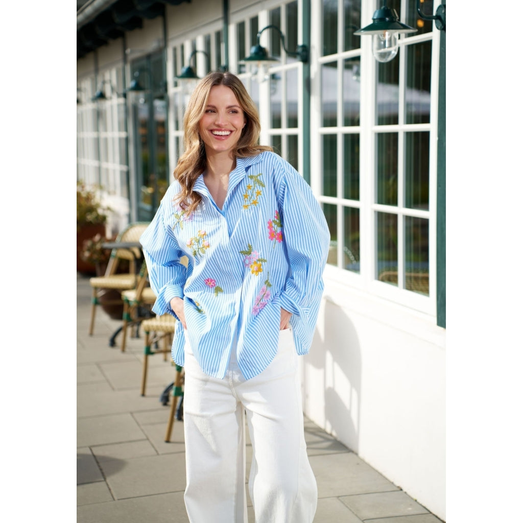 MARTA DU CHATEAU Marta du Chateau dam skjorta MdcJudika 269113 Shirt Blue Stripe