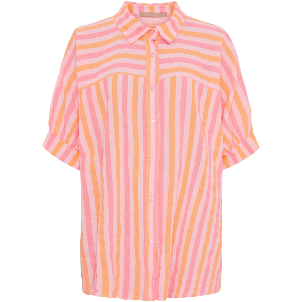 MARTA DU CHATEAU Marta du Chateau dam skjorta MdcVirginia 7345 Shirt Fuxia Stripe