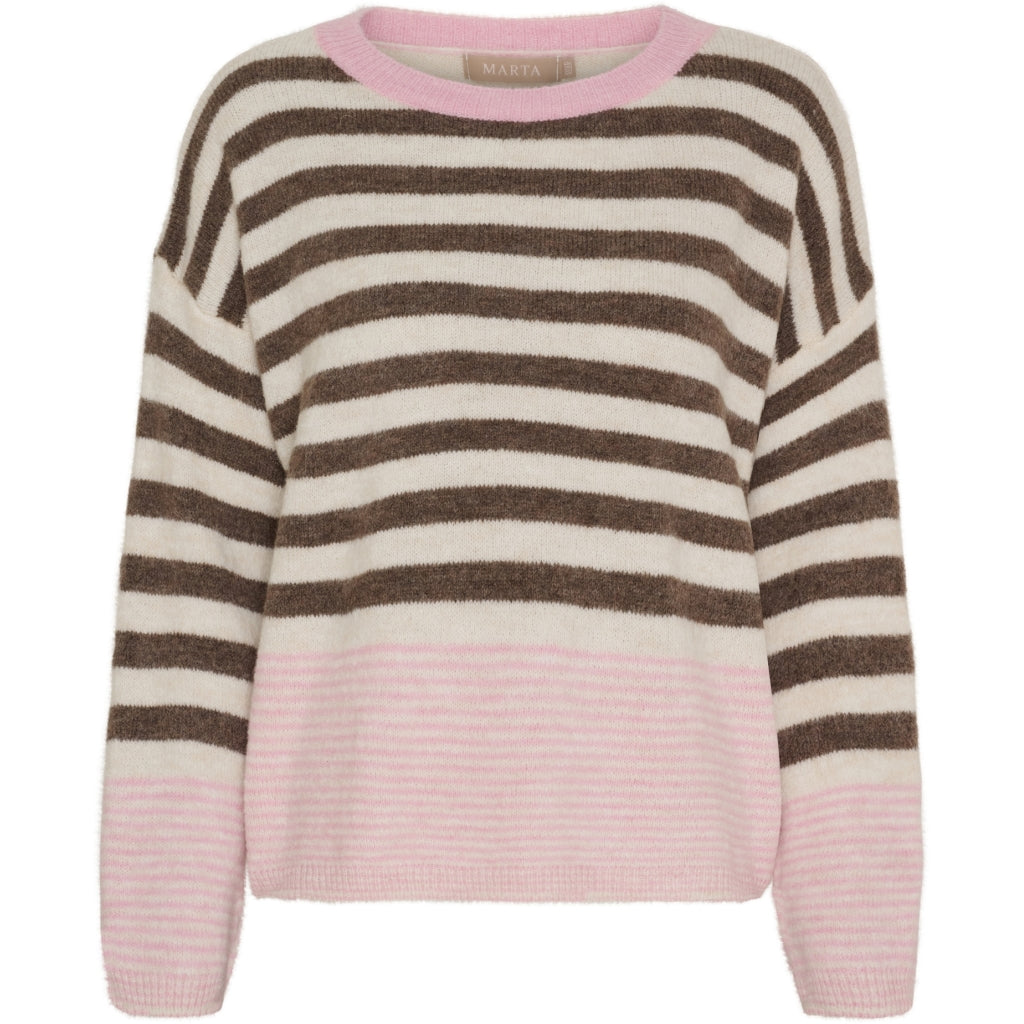 MARTA DU CHATEAU Marta du Chateau dam sticka MdcElara 35671 Knit Fango/Burro/Rosa268