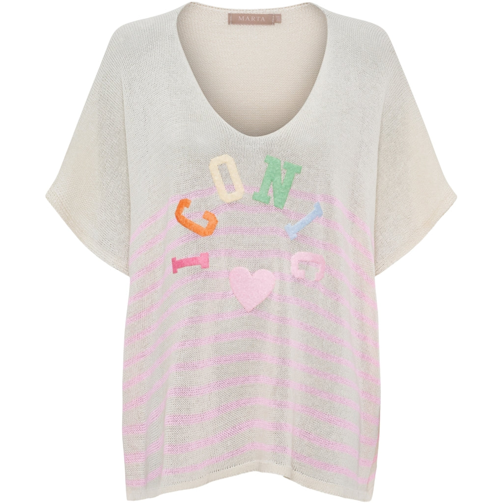 MARTA DU CHATEAU Marta du Chateau dam sticka MdcJulissa Al6108 Knit Baby Pink