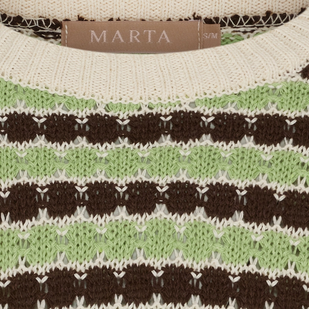 MARTA DU CHATEAU Marta du Chateau dam sticka MdcNivelle KNA110M Knit Moro/Erba