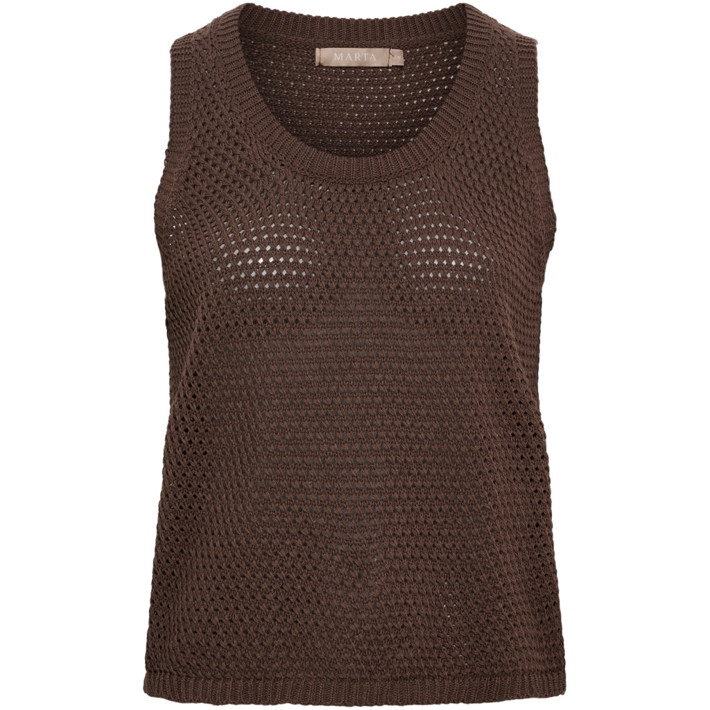 MARTA DU CHATEAU Marta du Chateau dam stickad topp MdcNayla 9689 Knit Caffe