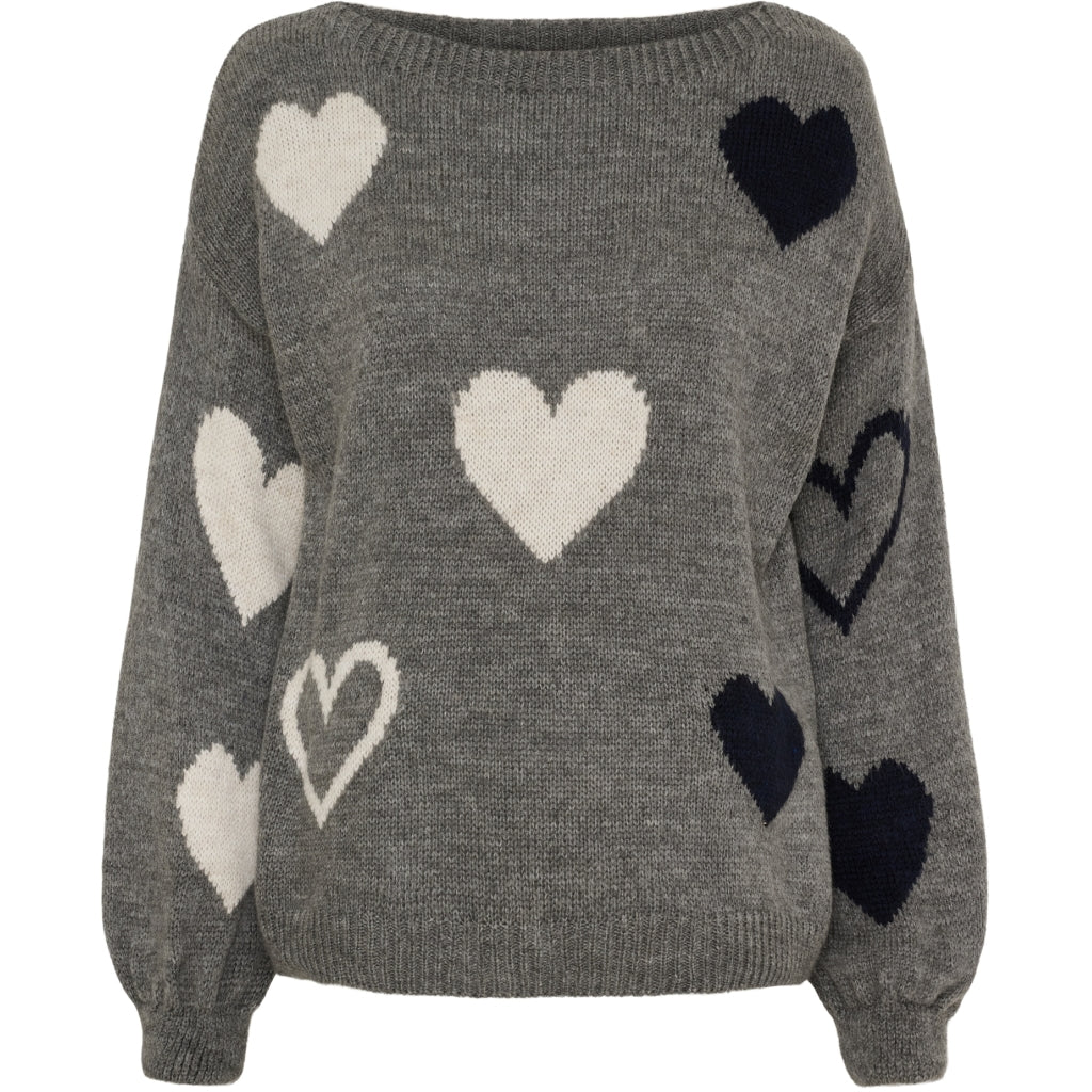MARTA DU CHATEAU Marta du Chateau dam stickad tröja MdcAmarante 64023 Knit Dark Grey