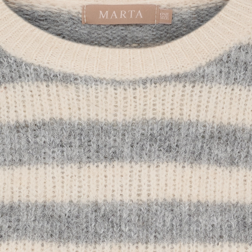 MARTA DU CHATEAU Marta du Chateau dam stickad tröja MdcCassie 8130 Knit Beige/Grigio8808/Orange8823