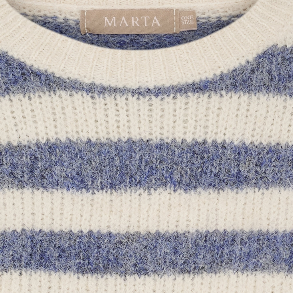 MARTA DU CHATEAU Marta du Chateau dam stickad tröja MdcCassie 8130 Knit Beige/Jeans8819/Fango8804