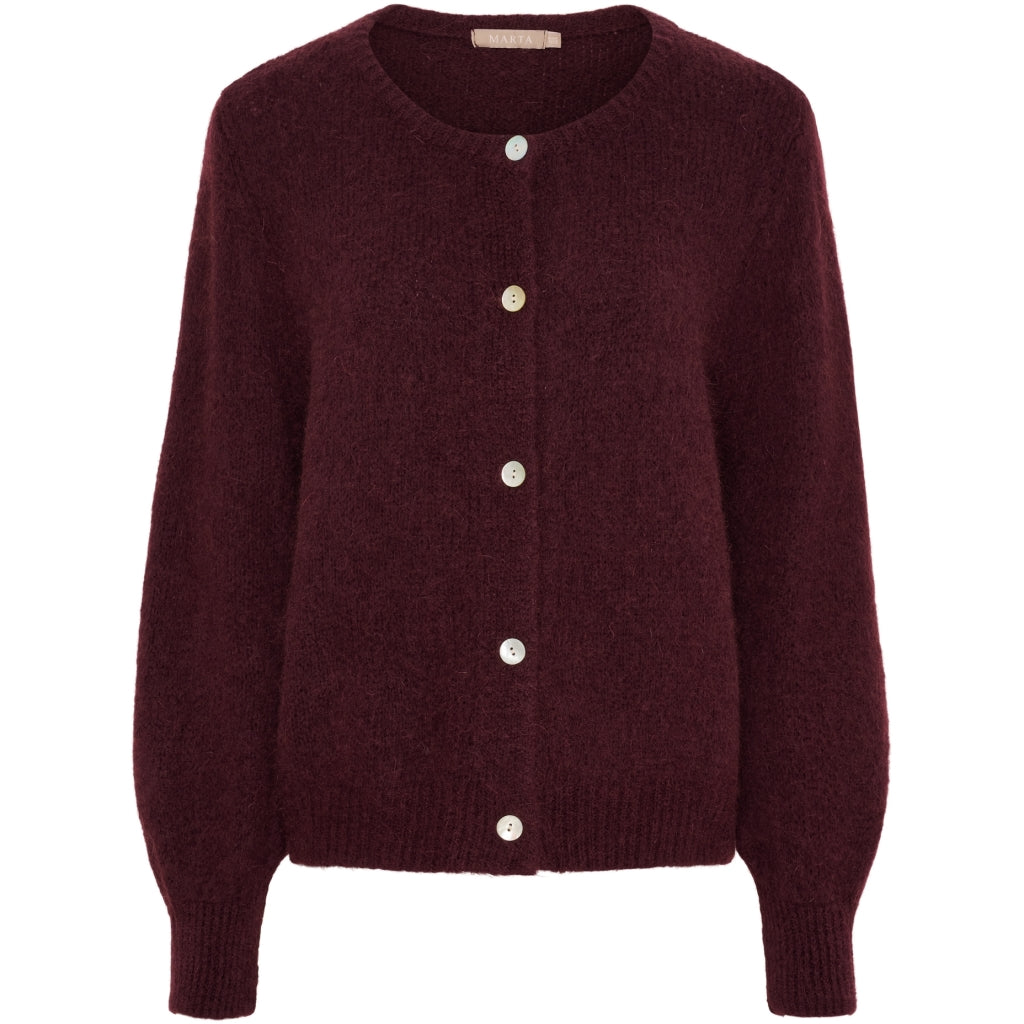 MARTA DU CHATEAU Marta du Chateau dam stickad tröja MdcCosima 5223 Knit Cardigan Melanzana3502