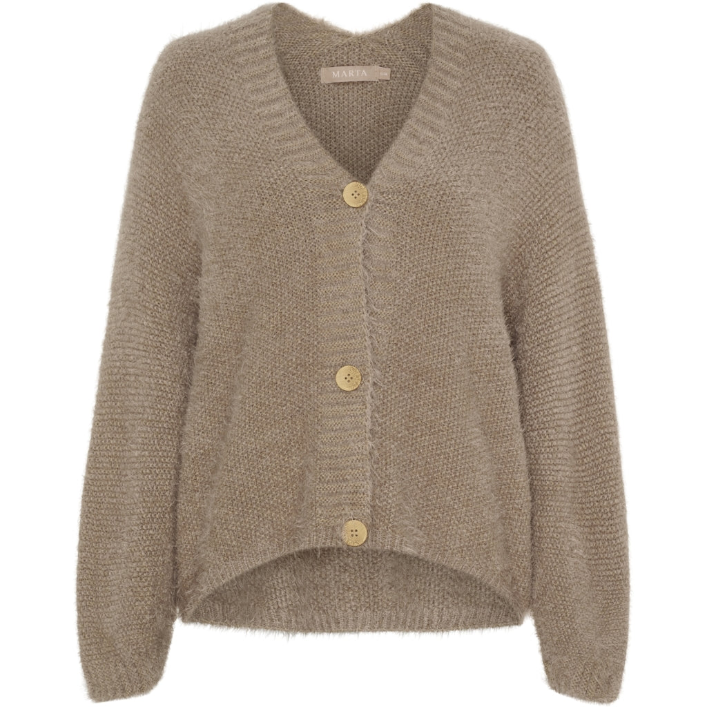 MARTA DU CHATEAU Marta du Chateau dam stickad tröja MdcDakota 809 Cardigan Dark Fango
