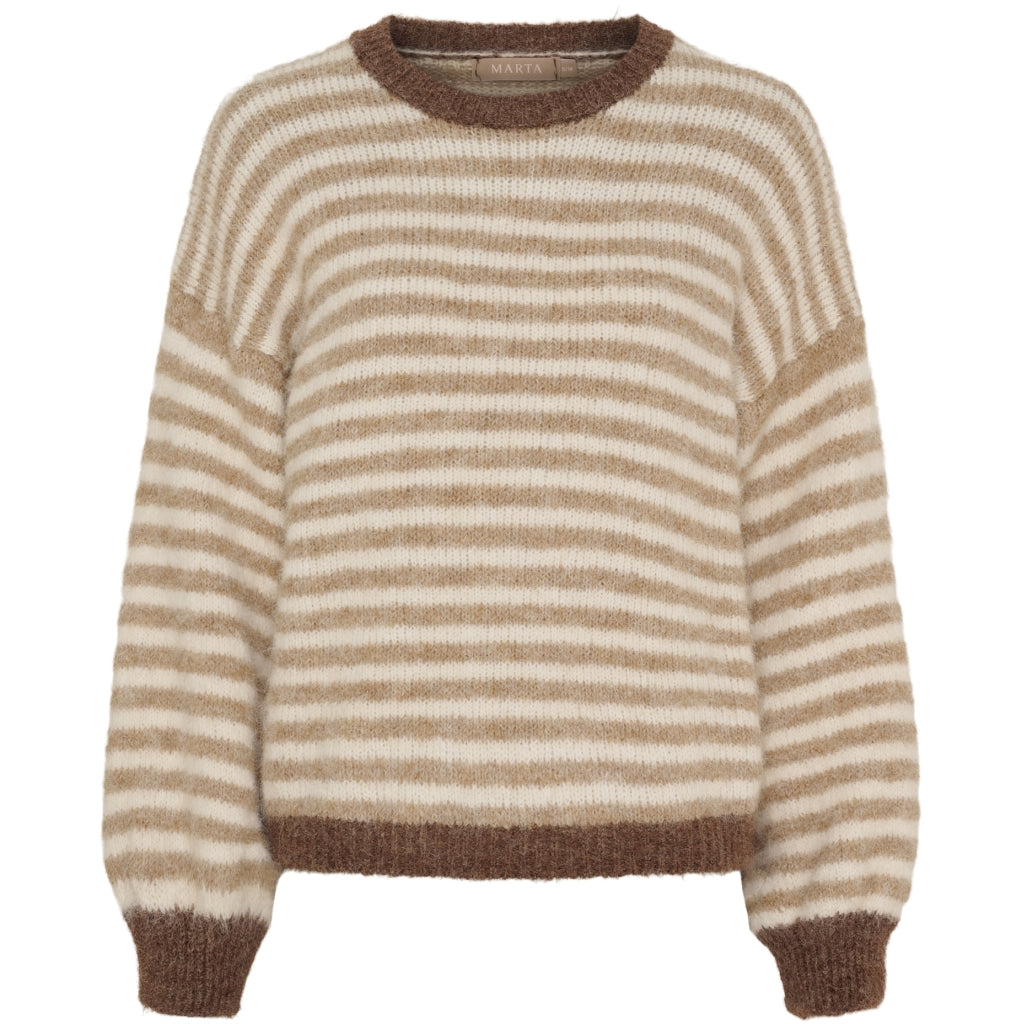 MARTA DU CHATEAU Marta du Chateau dam stickad tröja MdcDanielle 8080 Knit Beige/Fango/Moro