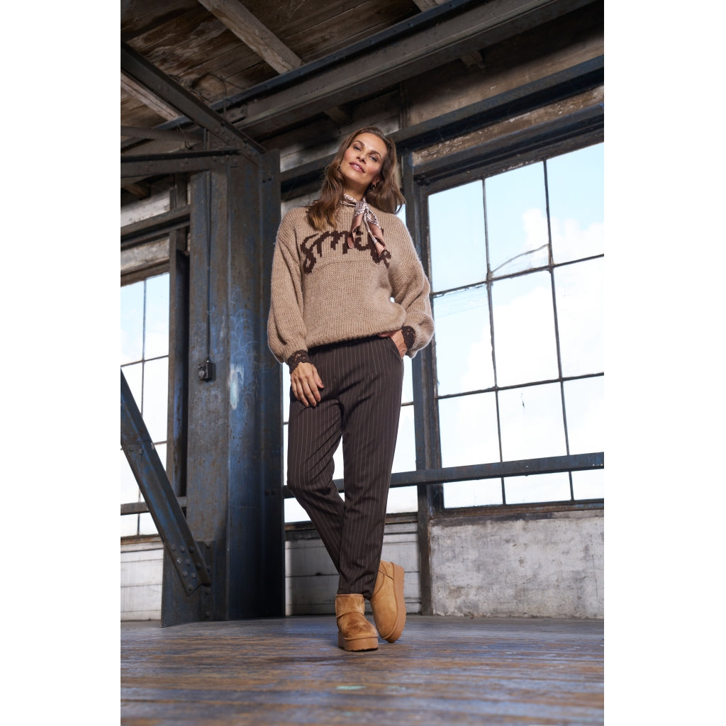 MARTA DU CHATEAU Marta du Chateau dam stickad tröja MdcTulip 9580 Knit Fango