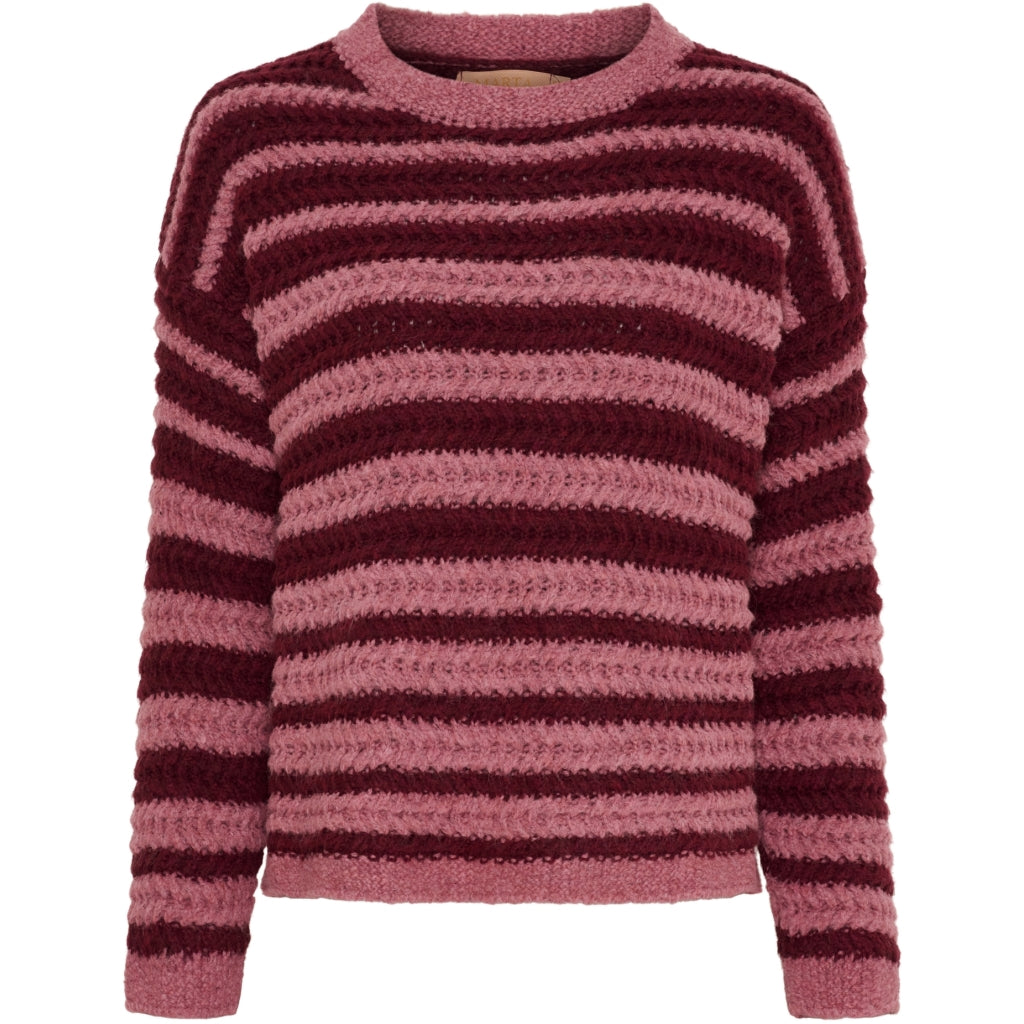 MARTA DU CHATEAU Marta du Chateau dam stickad tröja MdcVictorine 25484 Knit Cipola0065/Vino0029