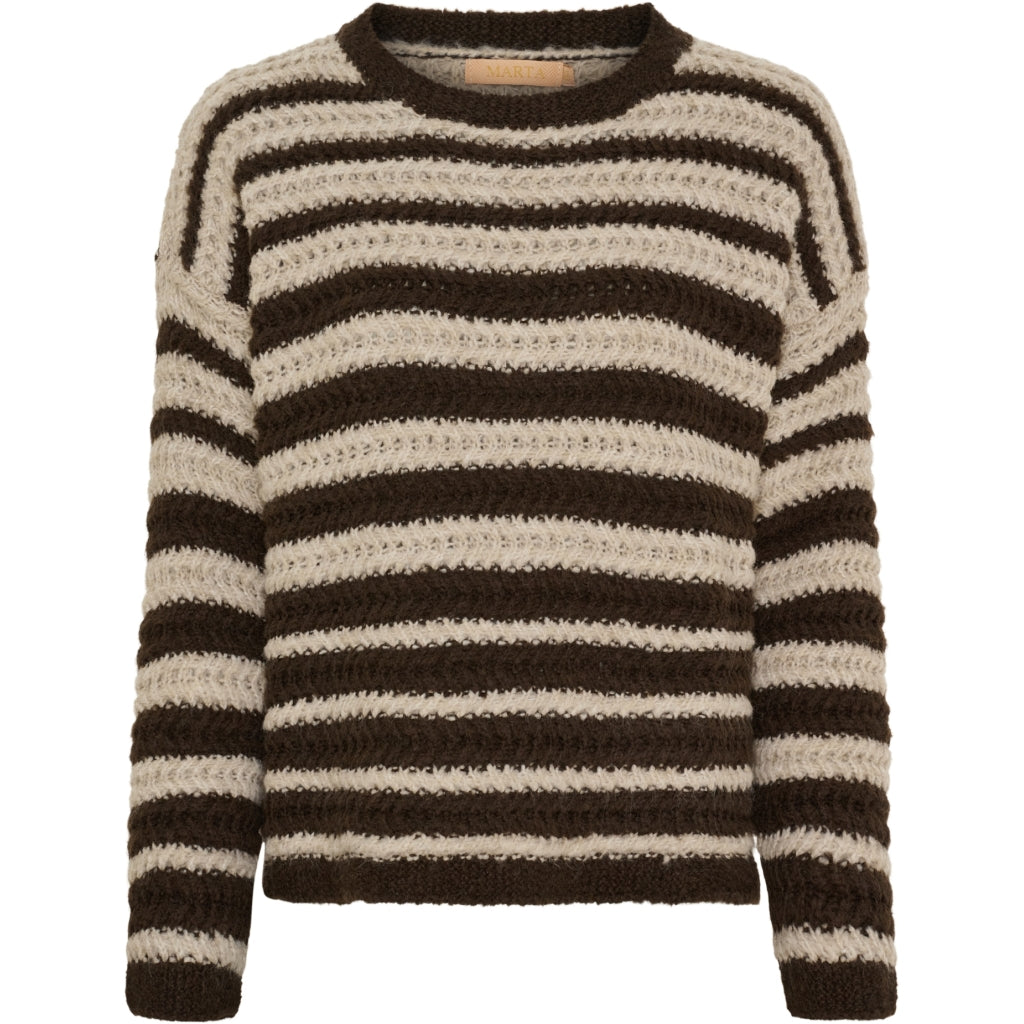 MARTA DU CHATEAU Marta du Chateau dam stickad tröja MdcVictorine 25484 Knit Moro/Beige0058