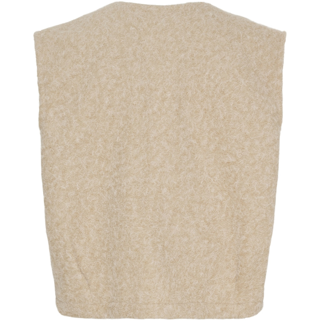 MARTA DU CHATEAU Marta du Chateau dam stickad väst MdcCapella 7600 Knit Vest Beige