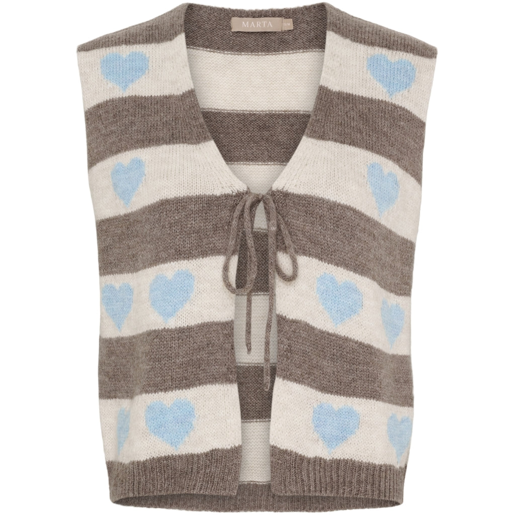 MARTA DU CHATEAU Marta du Chateau dam stickad väst MdcPhoenix 8069 Knit Vest Celeste