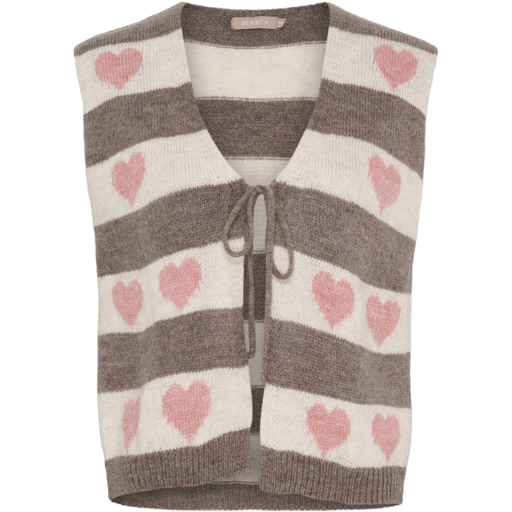 MARTA DU CHATEAU Marta du Chateau dam stickad väst MdcPhoenix 8069 Knit Vest Old Rose