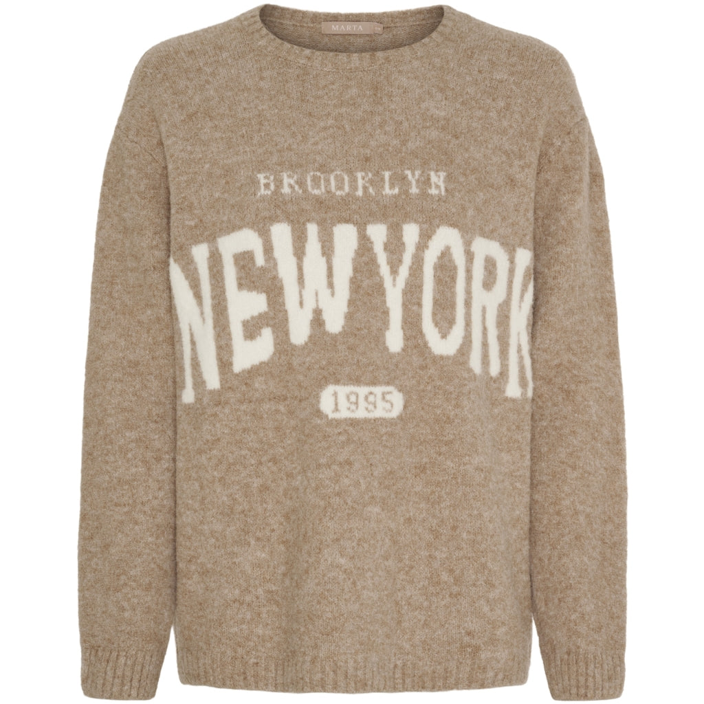 MARTA DU CHATEAU Marta du Chateau dam stickning MdcMara KN8045 Knit CamelW057/PannaW086