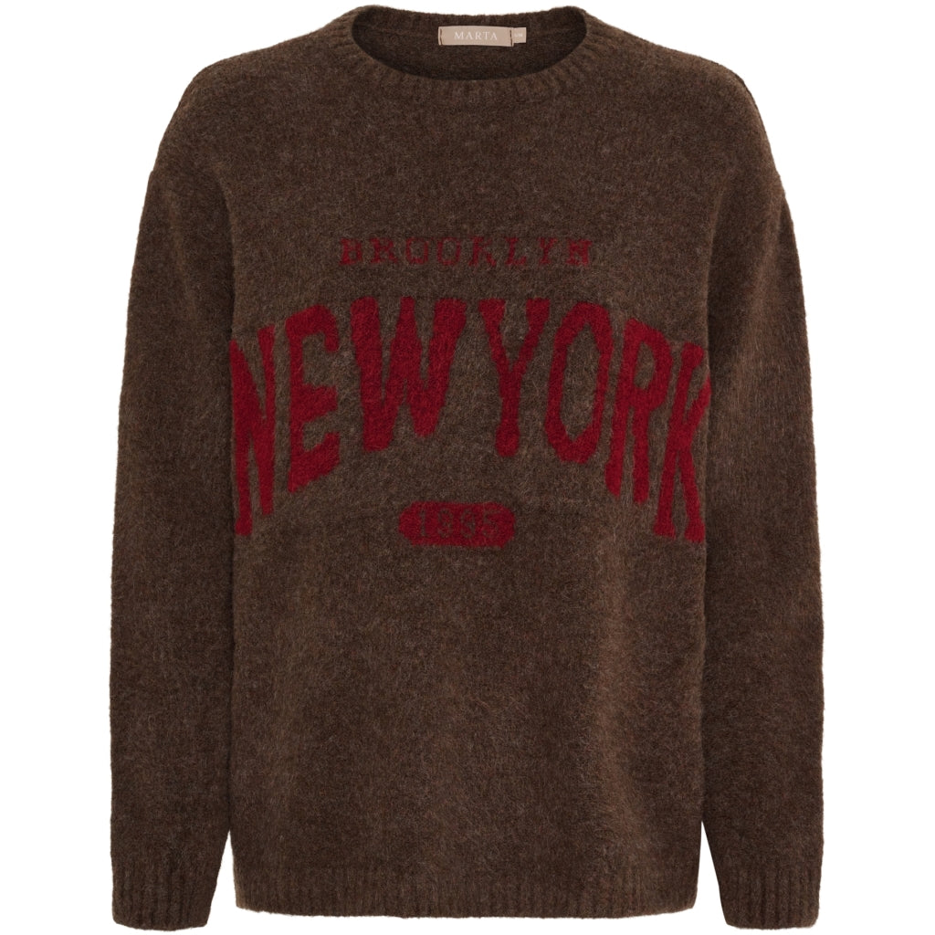 MARTA DU CHATEAU Marta du Chateau dam stickning MdcMara KN8045 Knit Moro/Bordeaux