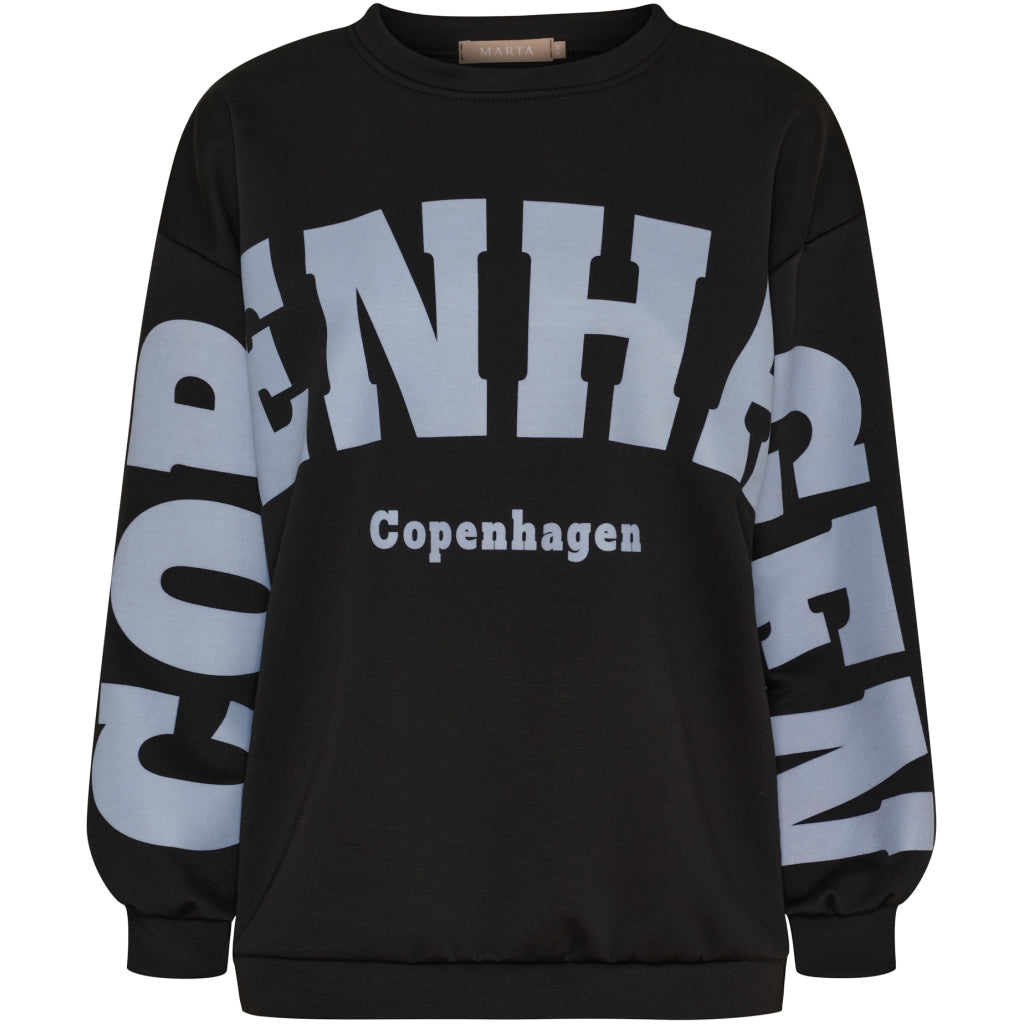 MARTA DU CHATEAU Marta du Chateau dam sweatshirt MdcHibiscus 22659 Sweatshirt Black/Blue