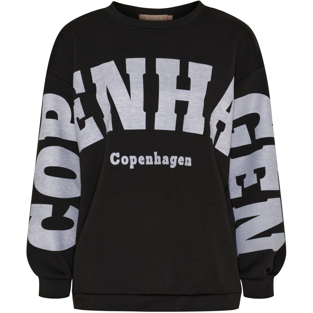 MARTA DU CHATEAU Marta du Chateau dam sweatshirt MdcHibiscus 22659 Sweatshirt Black/Grey