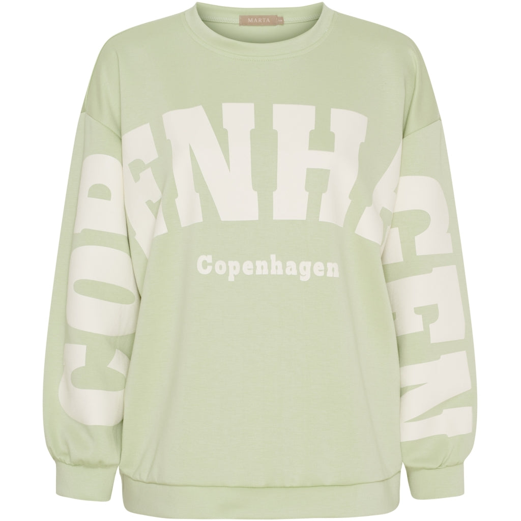 MARTA DU CHATEAU Marta du Chateau dam sweatshirt MdcHibiscus 22659 Sweatshirt Green/Offwhite