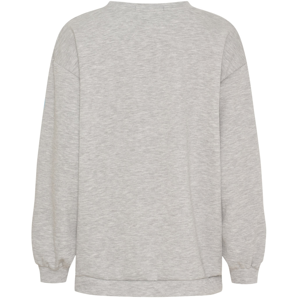 MARTA DU CHATEAU Marta du Chateau dam sweatshirt MdcHibiscus 22659 Sweatshirt Grey/Skyblue