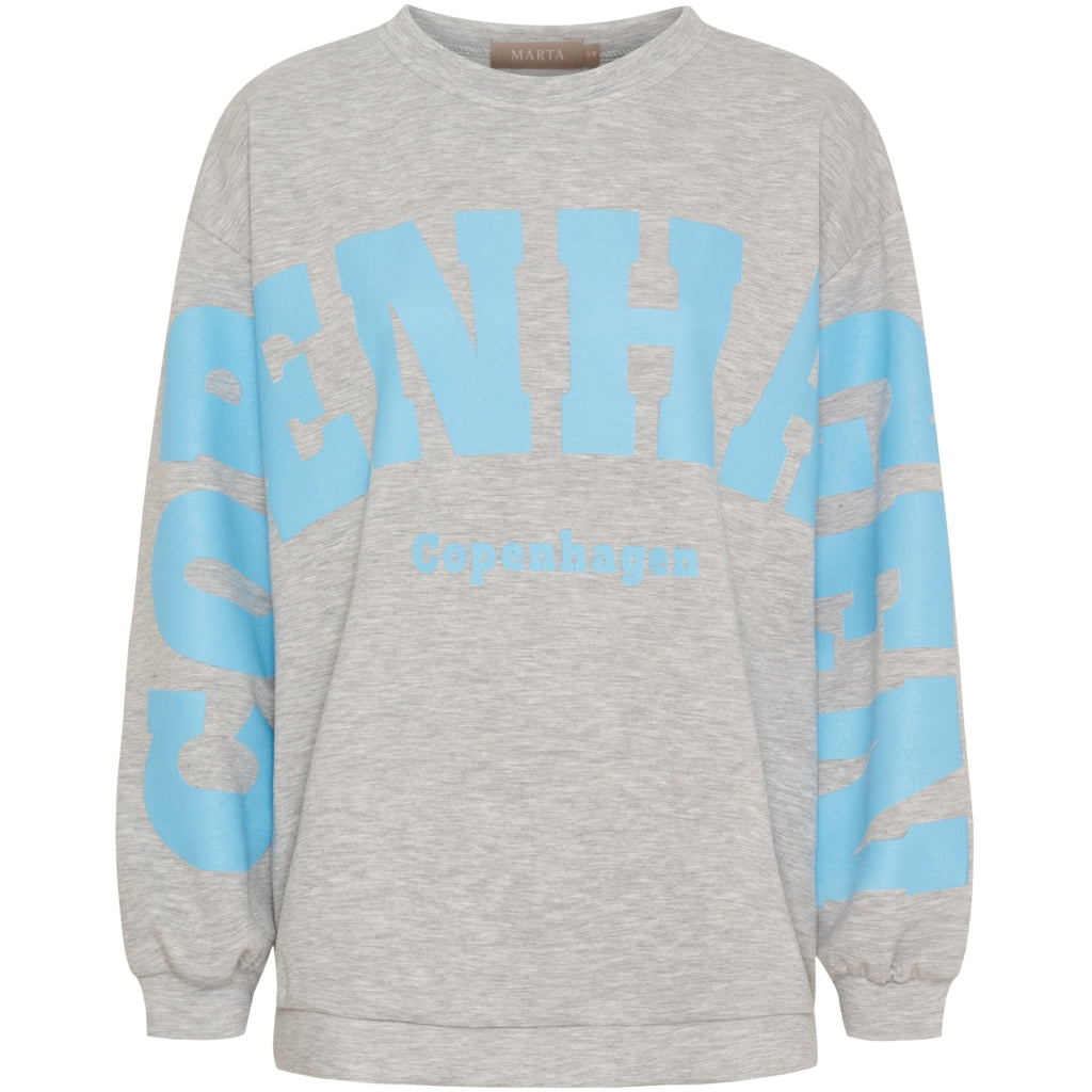 MARTA DU CHATEAU Marta du Chateau dam sweatshirt MdcHibiscus 22659 Sweatshirt Grey/Skyblue