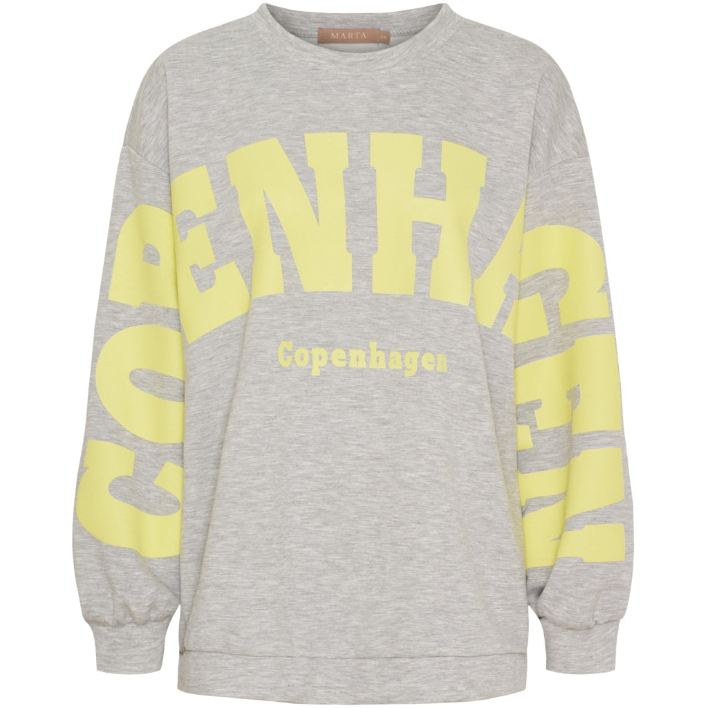 MARTA DU CHATEAU Marta du Chateau dam sweatshirt MdcHibiscus 22659 Sweatshirt Grey/yellow