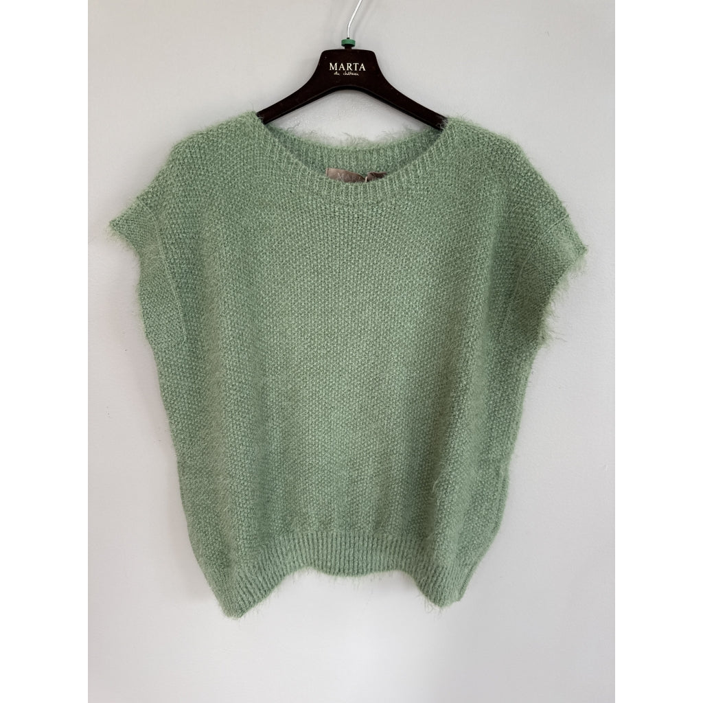 MARTA DU CHATEAU Marta du Chateau dam väst MdcLaya 8039 Knit Vest Green Eyes