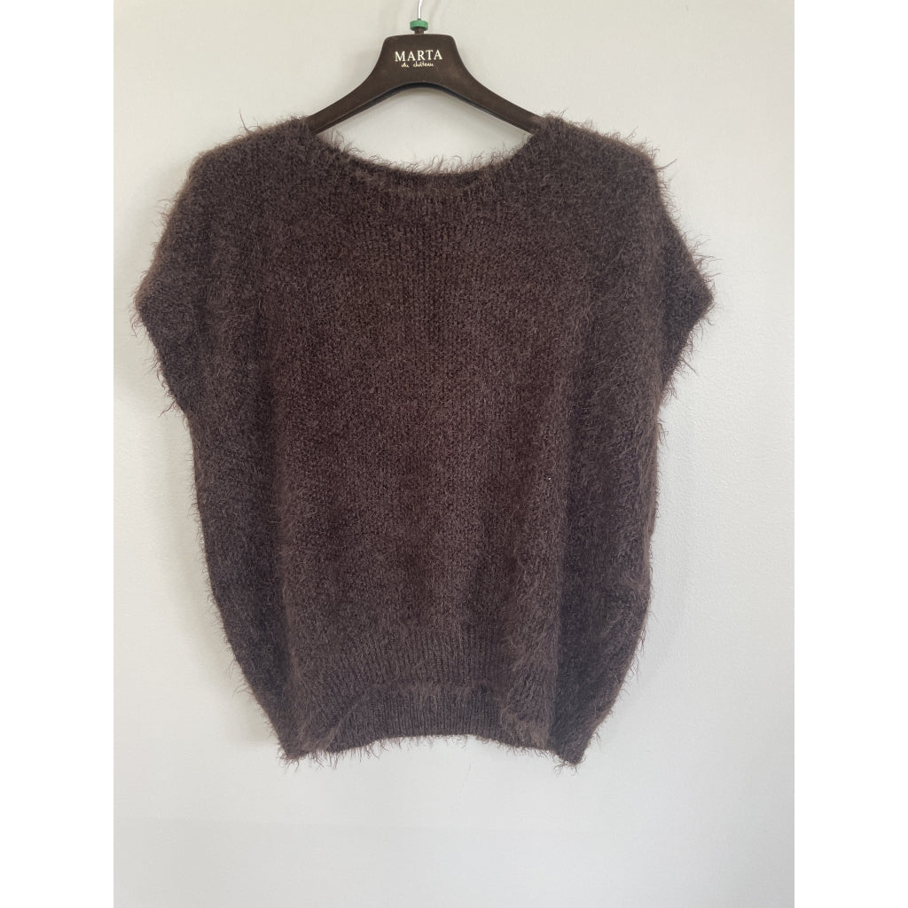 MARTA DU CHATEAU Marta du Chateau dam väst MdcLaya 8039 Knit Vest Marone